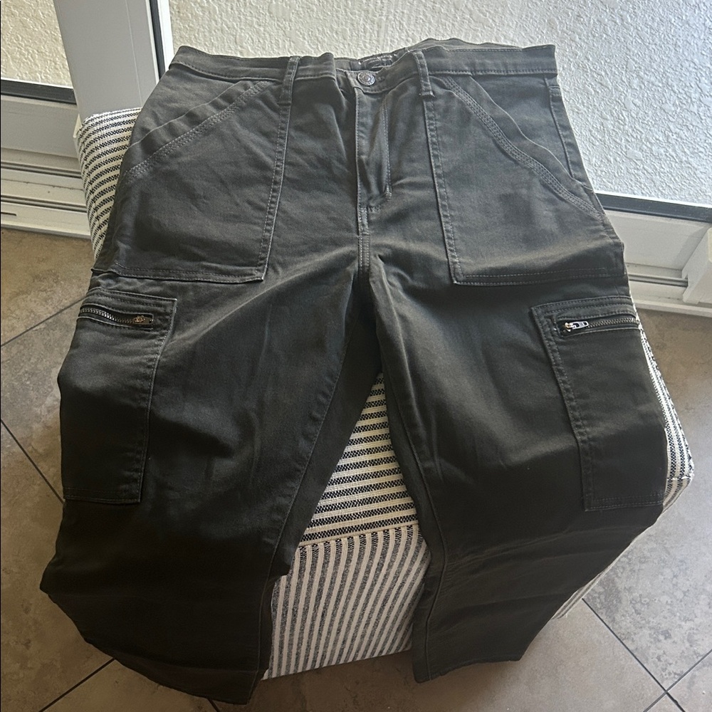 Banana Republic women’s Olive green Cargo Pants with Zippered Pockets